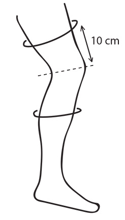 Visual guide for measuring knee size