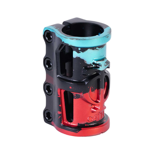 Oath Cage V2 Alloy 4 Bolt SCS Clamp | Black/Teal/Red