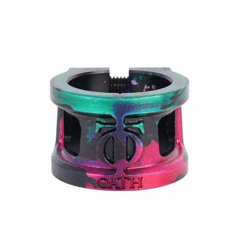 Oath Cage V2 Oversized Double Clamp | Green/Pink/Black