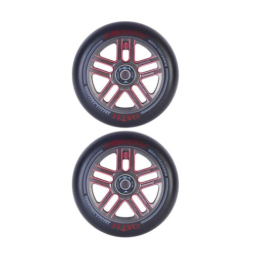 Oath Binary 110mm Scooter Wheels | Red/Titanium