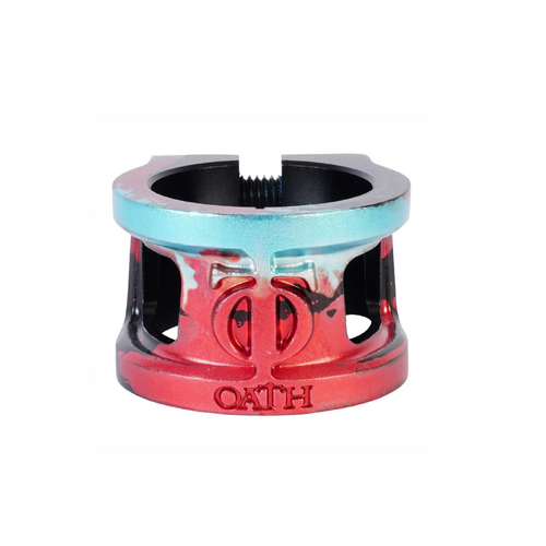 Oath Cage V2 Oversized Double Clamp | Black/Teal/Red