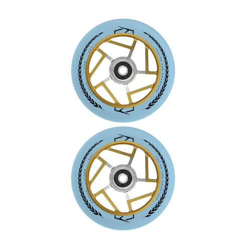Fuzion Apollo Wheels 110mm | Baby Blue/Gold