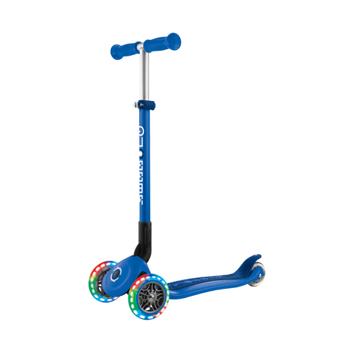 Globber PRIMO Foldable Lights Scooter | Navy Blue/Dark Navy Blue