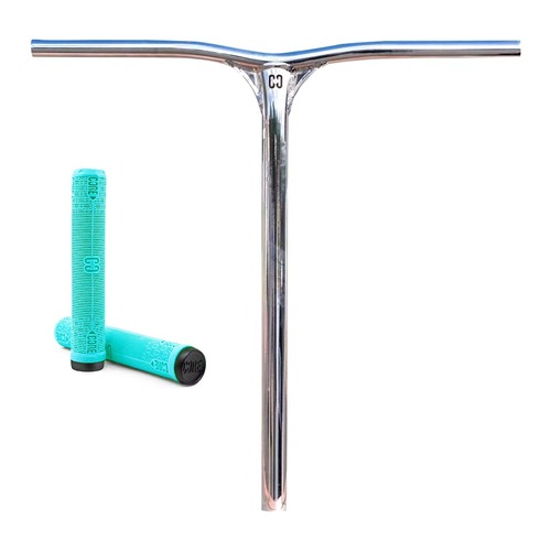 Core SL2 Aluminium Bars | Chrome with Teal Grips