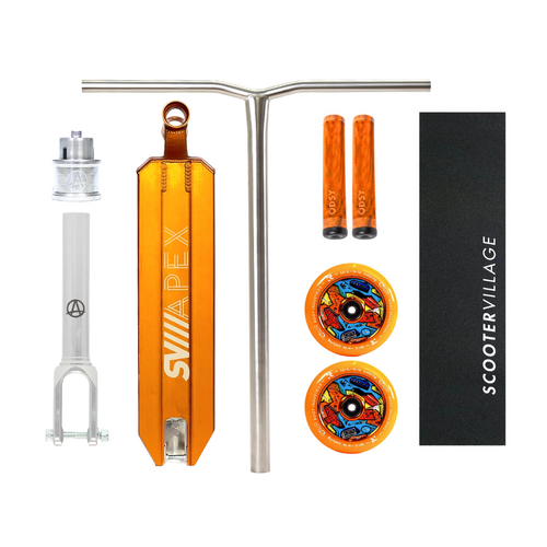 Apex 5" Wide Custom Complete Scooter | Orange/Raw