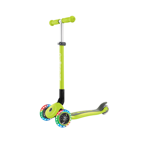 Globber PRIMO Foldable Lights Scooter | Lime Green