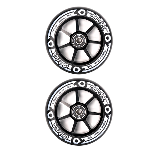 District W-Series 110 x 24mm Alloy Core Wheels | Black/Black