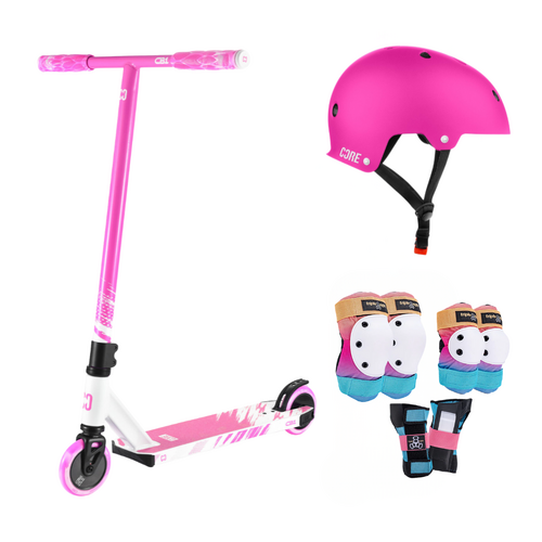 Core CB1 Scooter + Helmet Pack | Pink/White