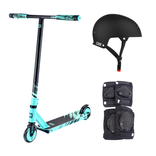 Core CB1 Scooter + Helmet Pack | Black/Teal
