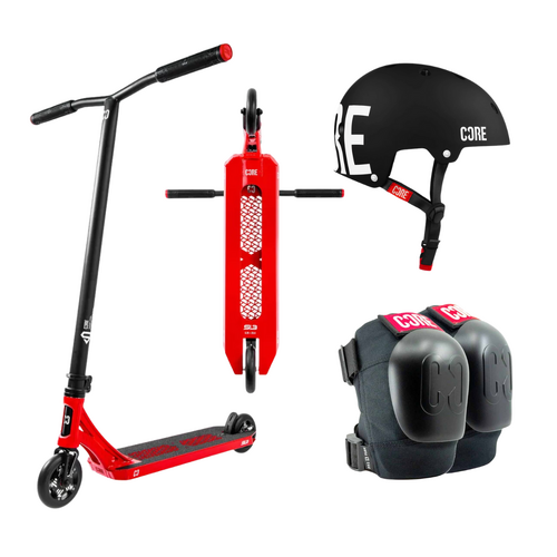 Core SL3 Scooter + Helmet Pack | Black/Red