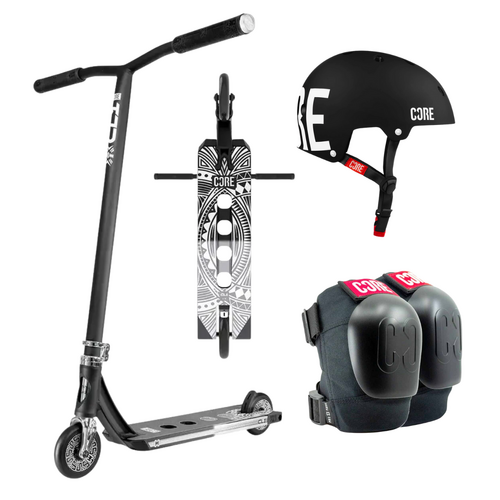 Core CL1 Scooter + Helmet Pack | Black/Chrome