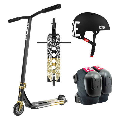 Core CL1 Scooter + Helmet Pack | Black/Gold