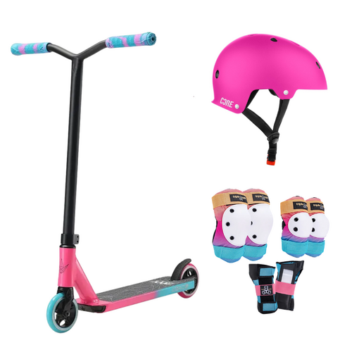 Envy One S3 Kids Scooter + Helmet Pack | Pink/Teal