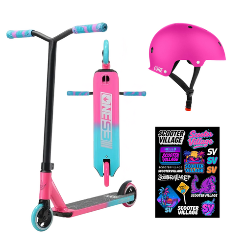 Envy One S3 Kids Scooter + Helmet Pack | Pink/Teal