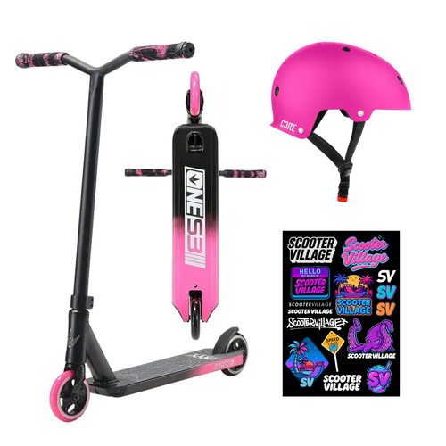 Envy One S3 Kids Scooter + Helmet Pack | Black/Pink