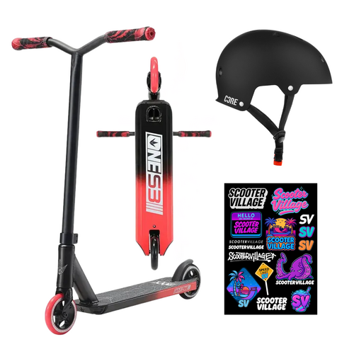Envy One S3 Kids Scooter + Helmet Pack | Black/Red