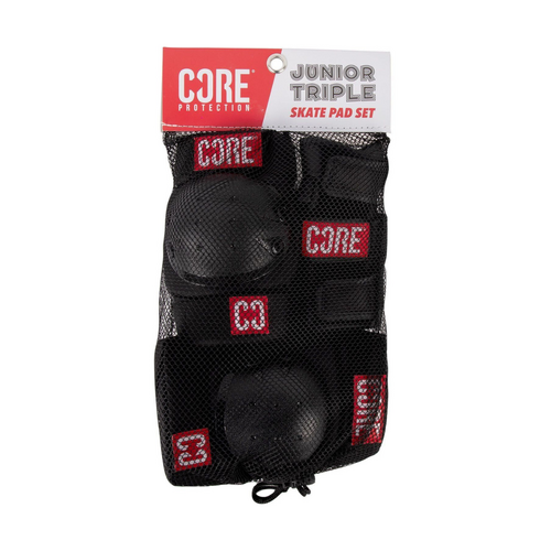 Core PROTECTION Junior Triple Pad Set | Black | Small (9-12y)