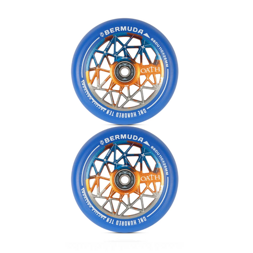 Oath Bermuda 110mm Scooter Wheels | Orange/Blue/Titanium