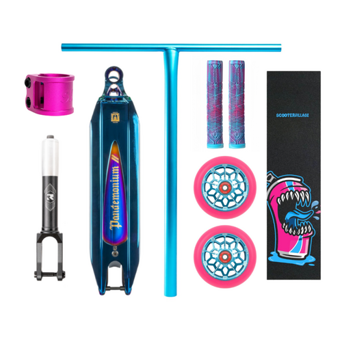 SV x Ethic Pandemonium Custom Scooter | Pink/Teal/Chrome Blue